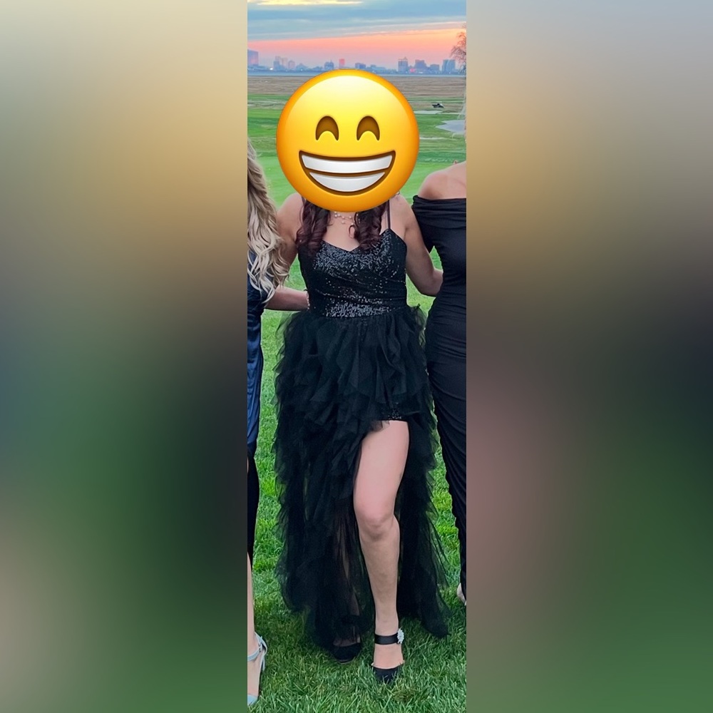 Spaghetti Strapped Black Evening Gown - Black 🖤